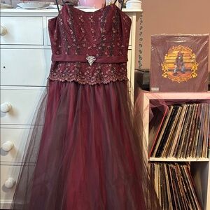Y2K Gothic Princess Prom Tulle Dress Full Ball Gown Gala Sparkle Vintage Party